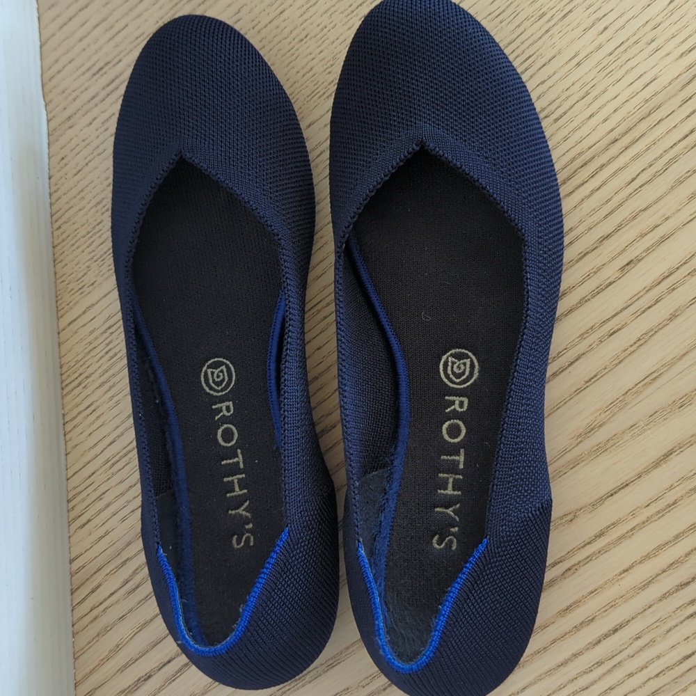 Rothy’s The Flat Round Toe Flats Solid Navy Blue … - image 5